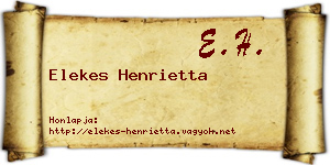 Elekes Henrietta névjegykártya